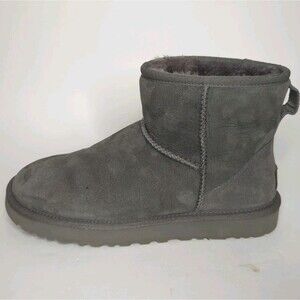 UGG sz 7.5 Cory II Women Ankle Boots Gray Suede Leather w/ Shearling Lining